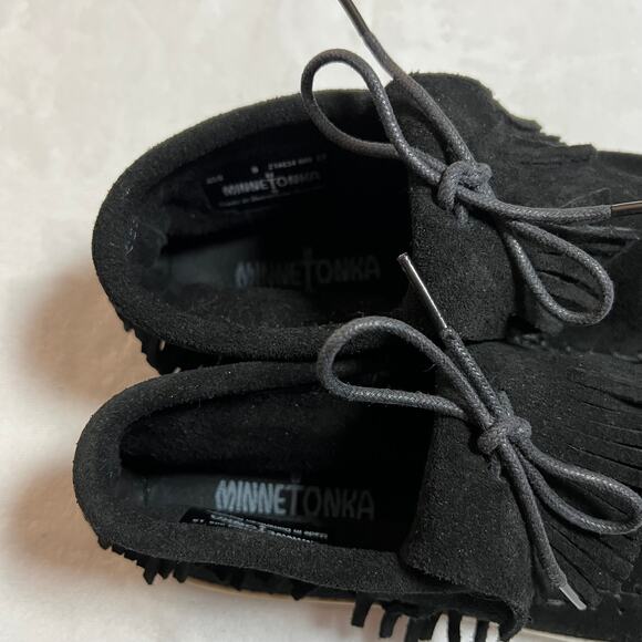 Minnetonka Women's Venice Suede Fringe Moccasin Booties Size 8 Boho Hippie - Picture 8 of 11